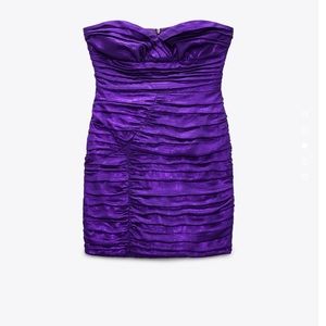 ZARA NEW DRAPED PURPLE DRESS LILAC SIZE M